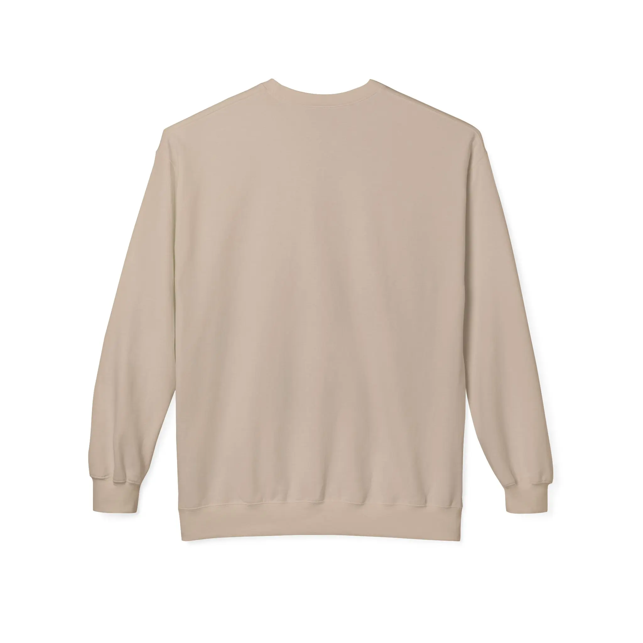 Beige crewneck sweatshirt back view