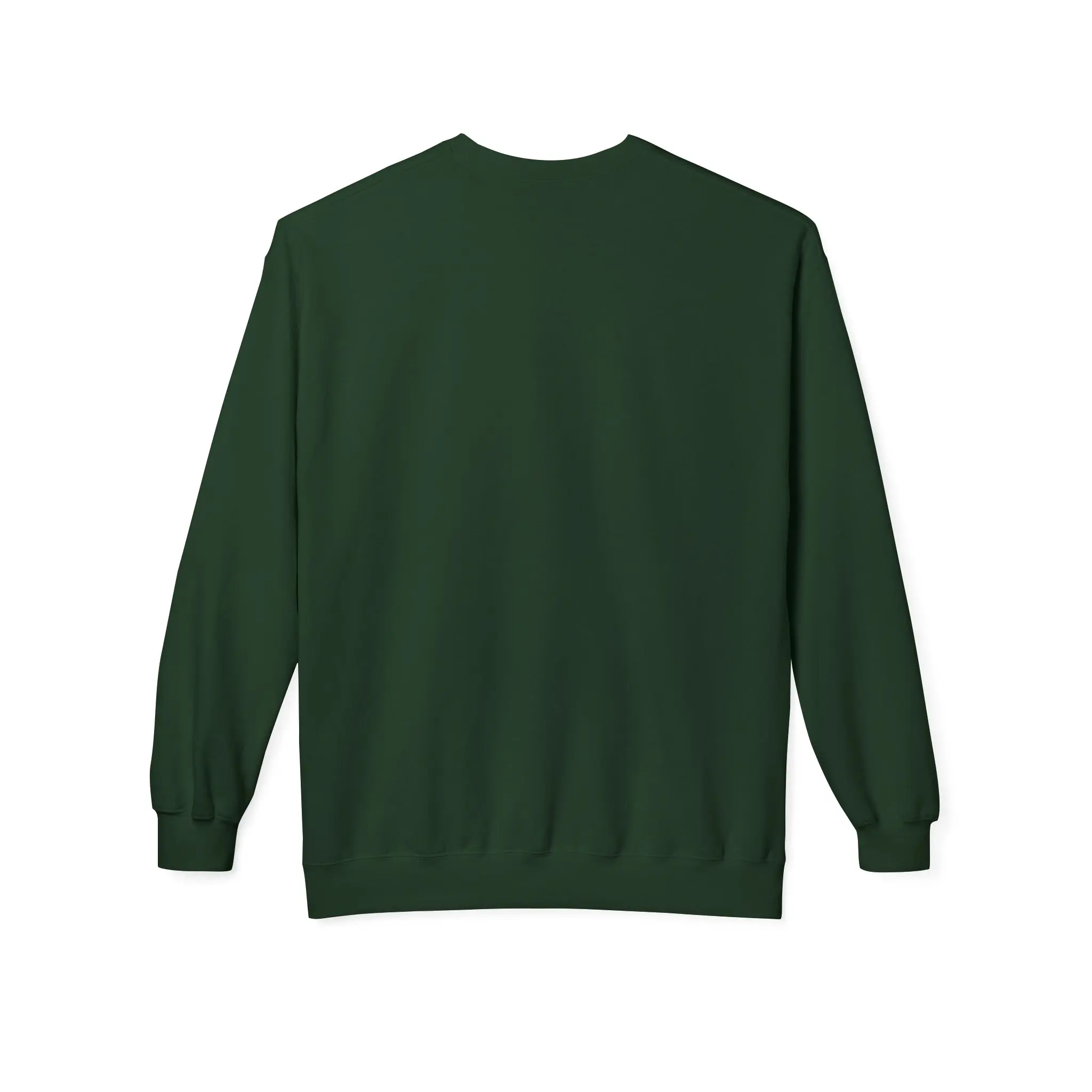 dark green crewneck sweatshirt back view