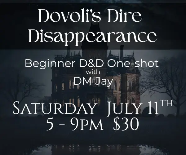 Haunted mansion D&D one-shot event poster